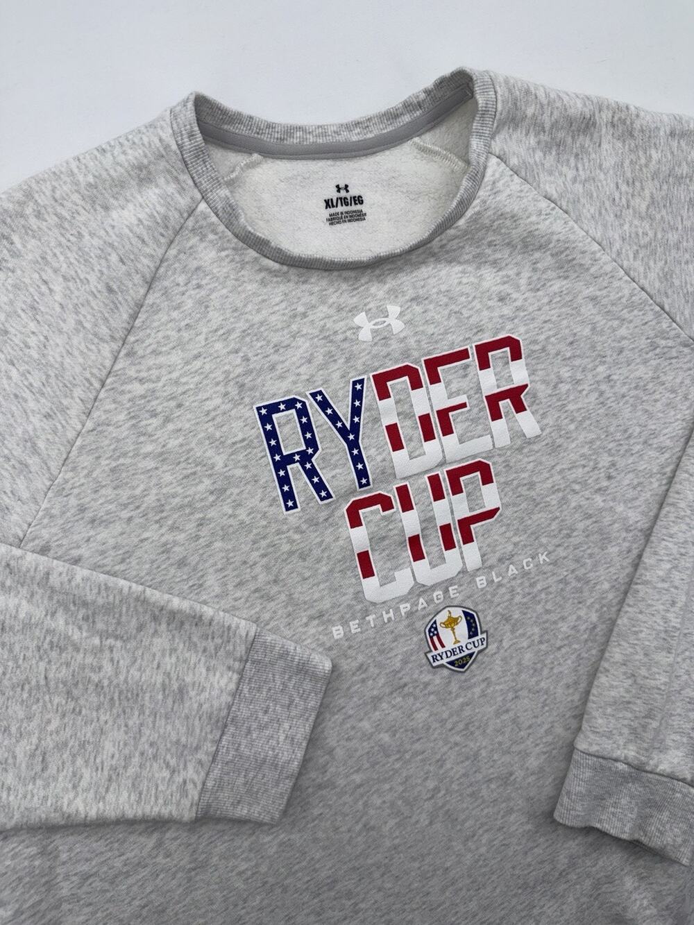 Ryder Cup 2025 Under Armour All Day Crew Sweatshirt XLarge Bethpage Black NY